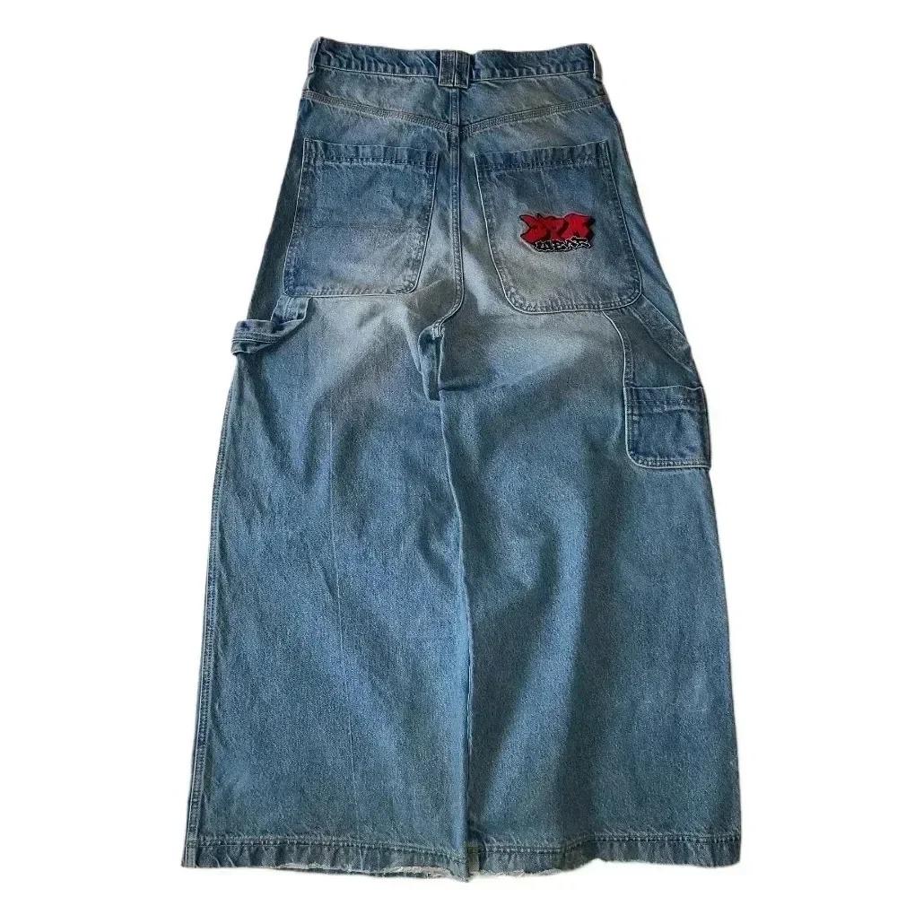 Harajuku Goth Fashion Y2K Baggy Jeans Vintage Embroidered High Quality Jeans Men Women Hip Hop Streetwear Casual Wide Leg Jeans