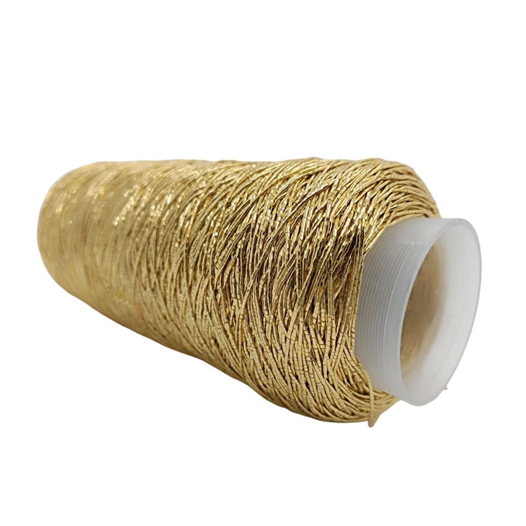 200g/Roll Metallic Crochet Thread Sparkling Silver Polyester Yarn for Knitting Weaving Making Bag Keychain Charm