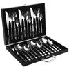 High Grade Steak Knife, Fork and Plate Set Household Tableware Set with Box Cutlery 304 Stainless Steel Spoon Knife and Fork Set