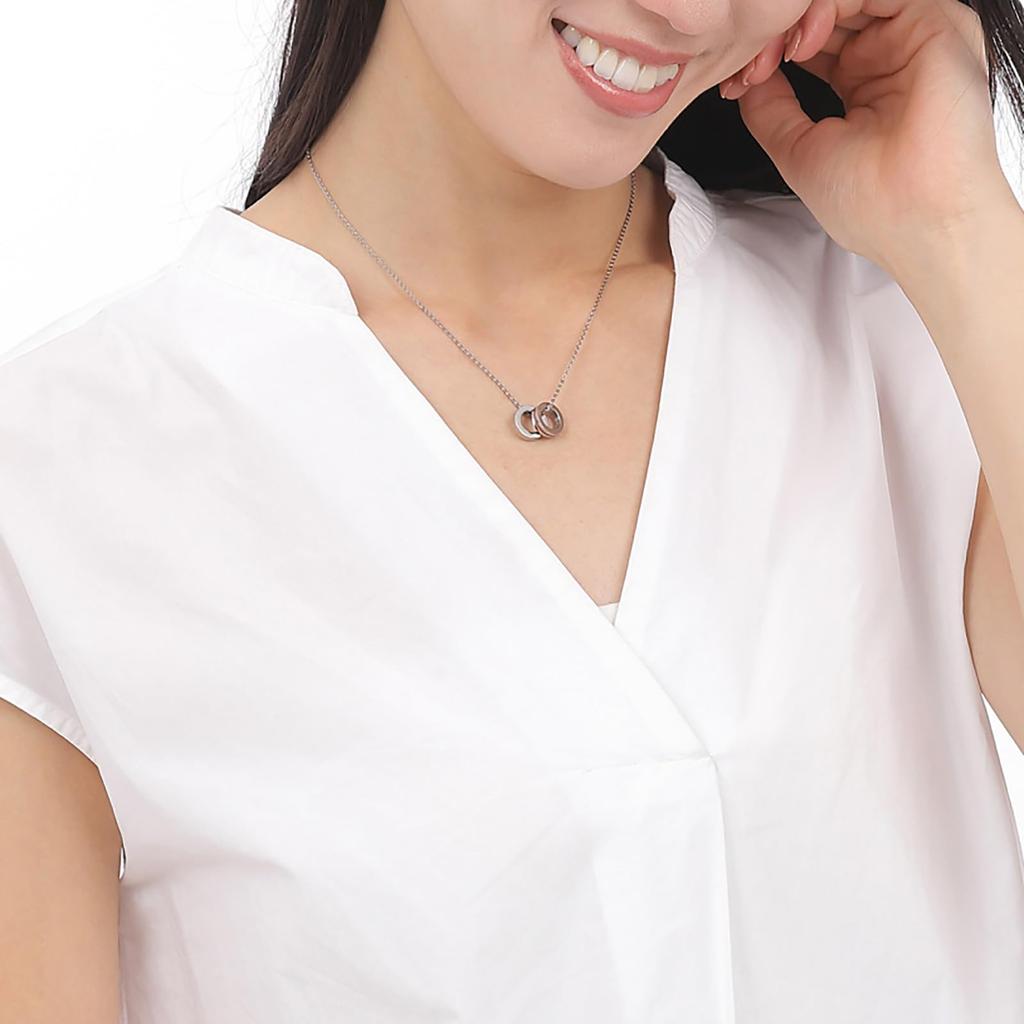 Pair Necklace Set of 2 Surgical Stainless Steel Red Thread Double Ring Ring Parts 2 Message Cubic Zirconia Hypoallergenic 38cm 45cm 4SUP110SV