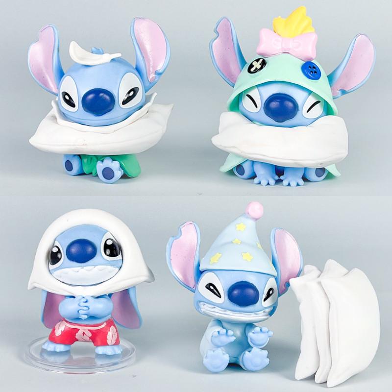 6 Pcs Stitch Sleepwear Pillow Design Mini Model Desktop Ornament Decor Set For Kids And Fans