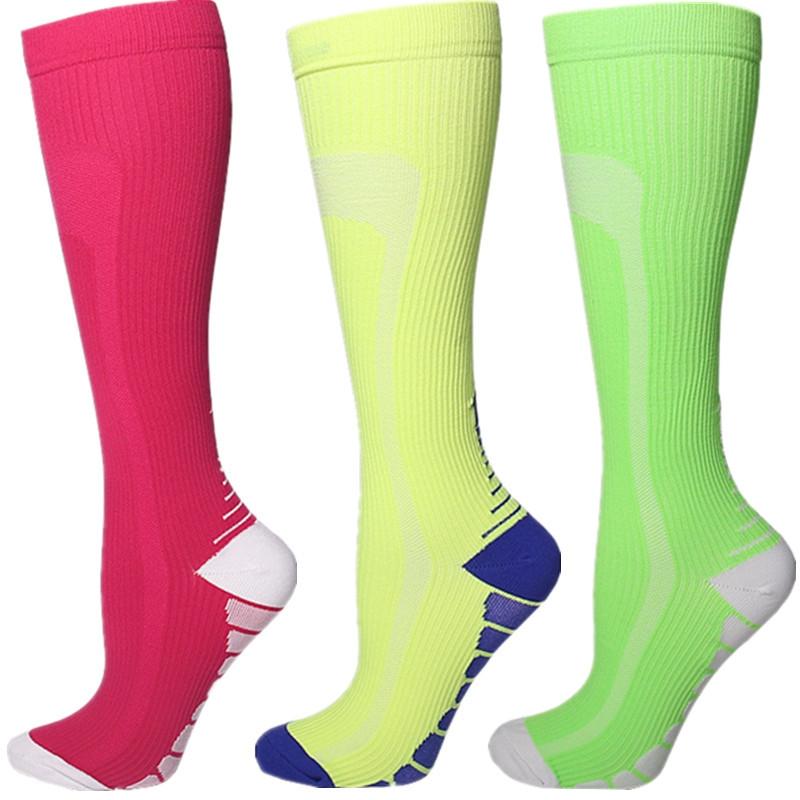 Новые компрессионные гольфы до колена 20-30 мм рт. ст. Подходят для медицинского отека, диабета, варикозного расширения вен, бега, марафона, компрессионные спортивные носки