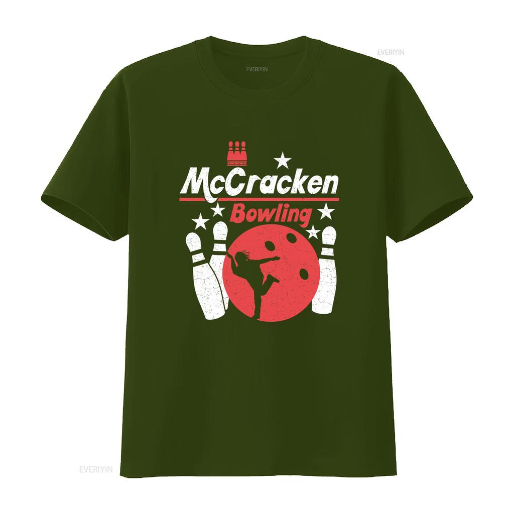 McCracken Bowling T Shirt Fun Gaming Symbol with Kingpin Bowl Logo Perfect for Enthusiasts vintage Washed Unisex Breathable