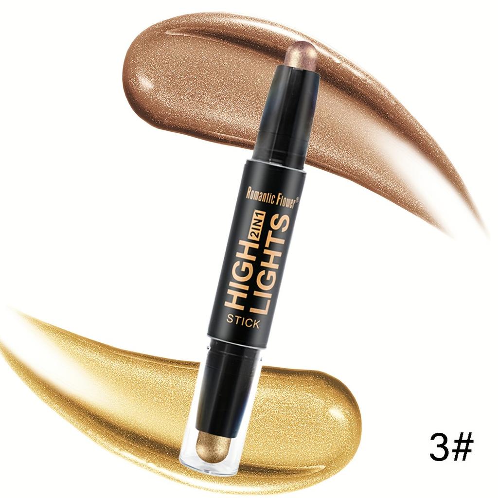 Double Head Highlighter Stick Contouring Stick Eyeshadow Contour 3 In 1 Makeup Waterproof Makeup