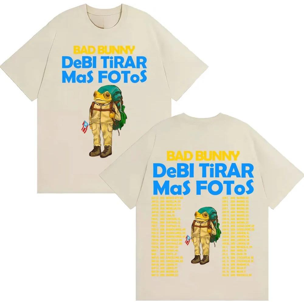 Рэпер Bad Bunny Деби Тирар Мас Фотос DTMF Альбом Футболки Мужские Женские Винтажные Мультяшные Модные Футболка с Коротким Рукавом