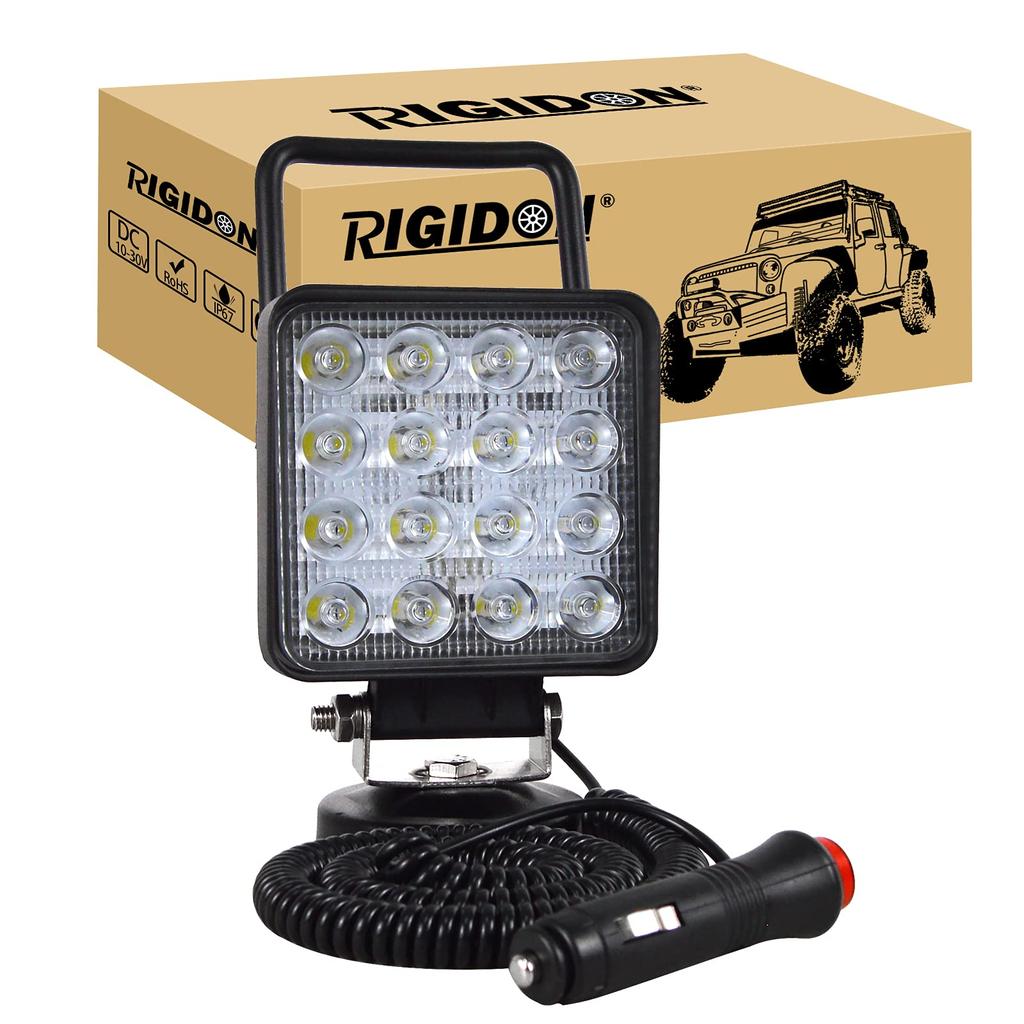 RIGIDON Ручной рабочий светильник 1 шт. 4" 48 Вт квадратный магнитный светильник рабочий светодиодный узкий угол обзора светодиодный прожектор 6000K 12 В/24 В универсальный