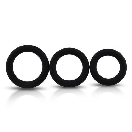 3Pcs Useful Cock Ring Convenient Smooth Eco-friendly Portable Soft Lock Penis Ring for Adult Men