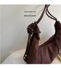 Autumn Large Capacity Retro Soft Leather Pleated Crossbody Shoulder Bag - Fashionable Versatile Dumpling Style