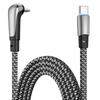 Hot Selling USB C Elbow Fast Charging Data Cable for Mobile Phone IPhone/ Type C Flat Reflective Braided Wire