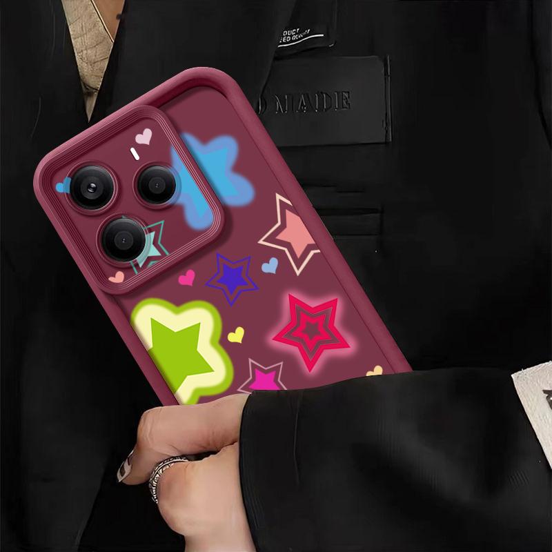 Blended Colorful Stars Pattern Case For Xiaomi Redmi Note 14 13 Pro 5G 4G 12 11 Funda Xiaomi 14T 13T 11T Pro Shockproof Bumper Silicone Cover