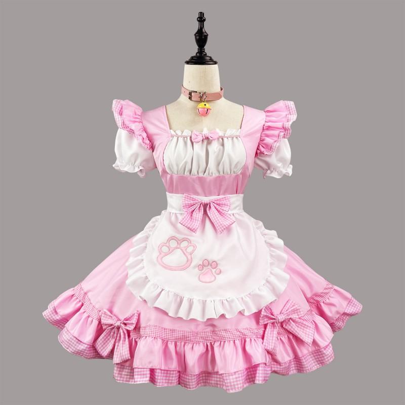 Cat Girl Maid Cosplay Costume Plus Size Cute Japanese Style Black White Outfit Anime Role Play