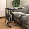 Side Table On Wheels, Black, 55x36x63.5 Cm