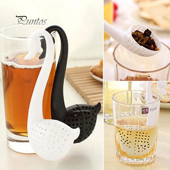 1Pc Loose Tea Infuser Strainer Swan Herbal Spice Filter Diffuser