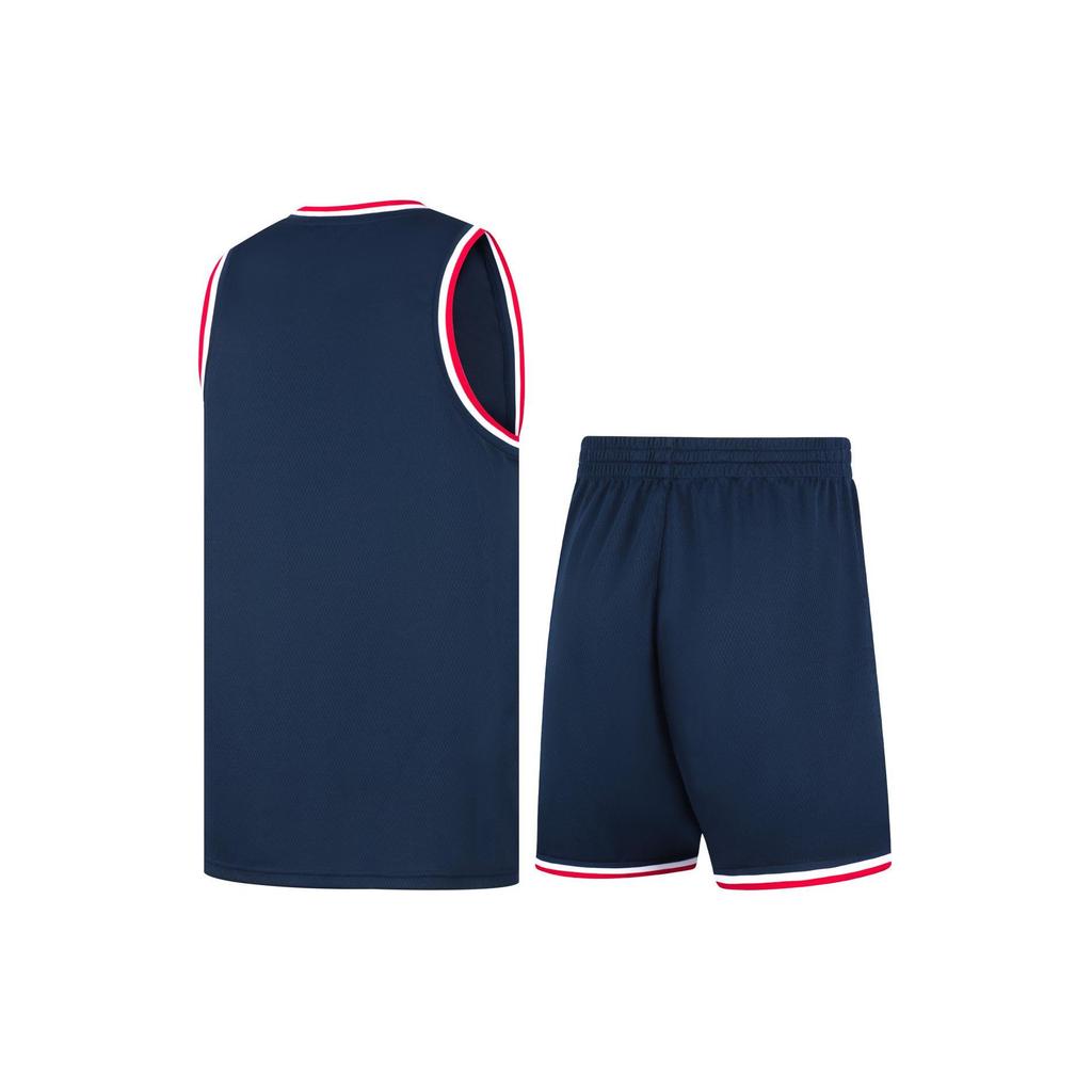 LiNing Professional Basketball Series Logo Print Breathable Basketball Suit Men Basketball Suit Guangdong-Blue AATU017-1