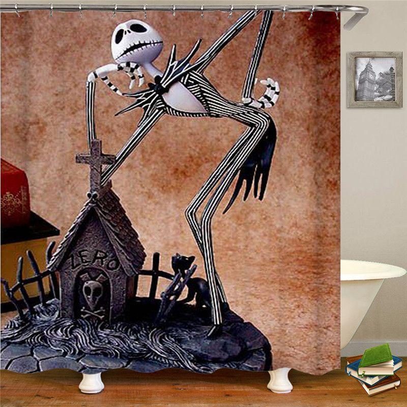 Soft And Comfortable The Nightmare Before Christmas Shower Curtain And Mat Set