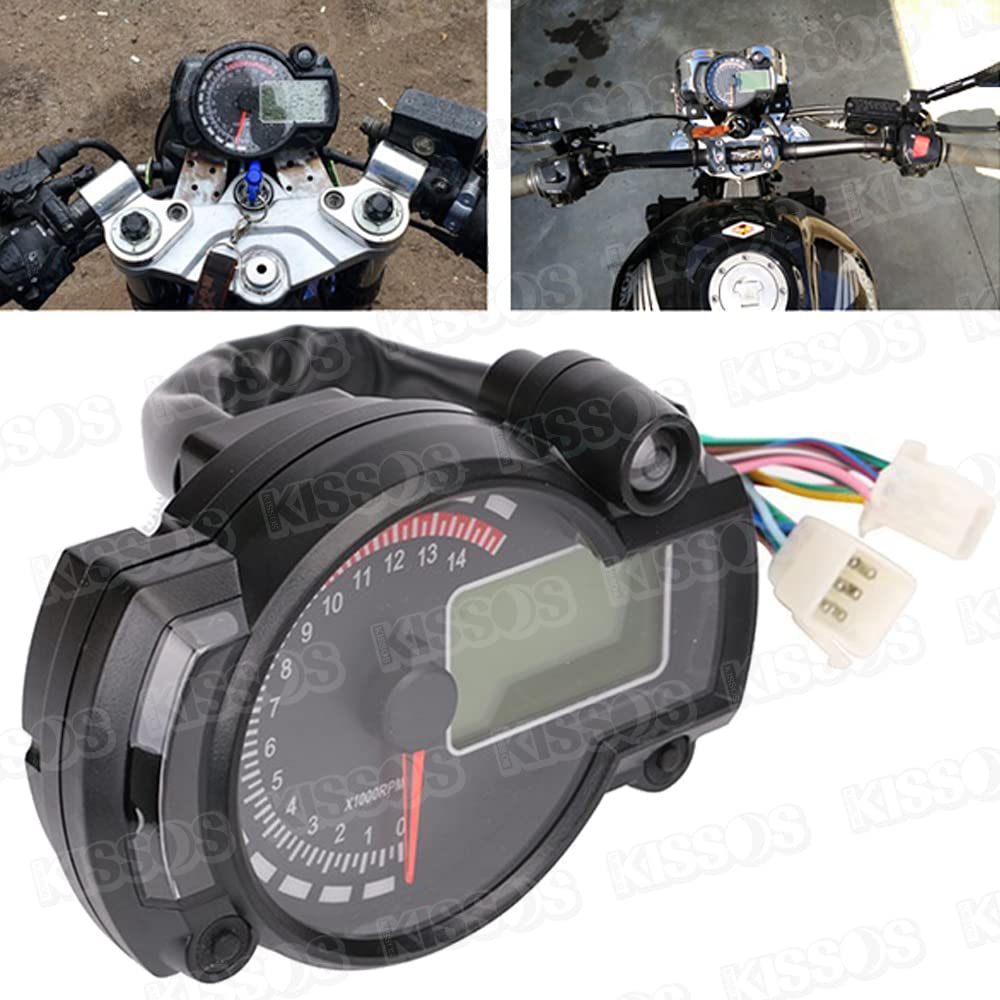 Велосипед Мотоцикл Спидометр Цифровой Дисплей Тахометр Подсветка Многофункциональный 7 Цвет Переключение Общего Назначения