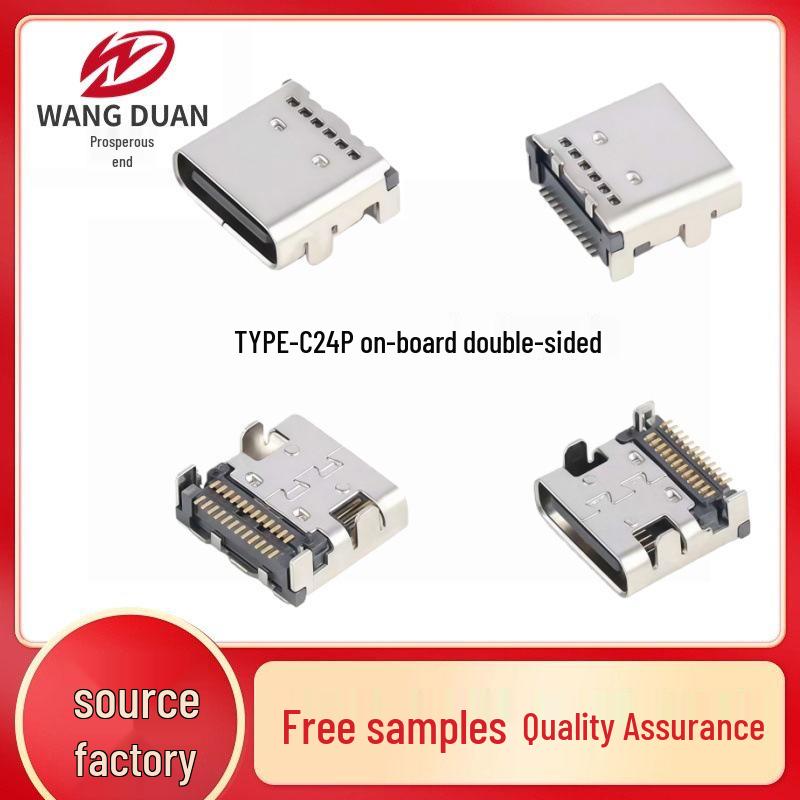 USB 3.1 Type-C 24-контактный, на плате, двусторонний/фронтальный вставка, задний SMT/DIP, двухрядный SMT-разъем