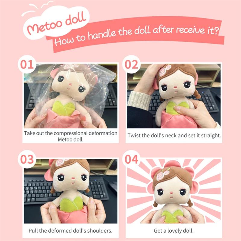 Metoo Doll plushie cute and charming Flower Fairy Angela Plush Playthings Pillow Cartoon Decoration Present Designed For Children Friends