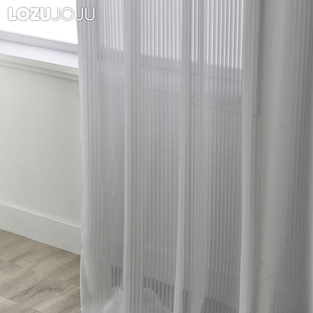 1 шт. LOZUJOJU ткань обновление однотонный полосатый белый тюль занавес теплый прозрачный для спальни гостиная украшение окна дома