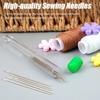1 Set Big Eye Needles Stainless Steel Sewing Needles with Clear Storage Tube Assorted Sizes Sharp Needles for Hand Sewing Embroidery Leather