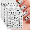 Halloween Nail Stickers 6 Sheets Glow-in-the-dark Sticker, Spooky Ghost Pumpkin Skull Manicure Party Art Decor Decal, DIY Decoration Favors for Women