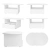 Home Living Room Coffee Table with Drawer Storage Compartments 2-Tiers Rounded Corner Smooth Wood Tea Surface Easy Assembly Cloud Shaped Furniture