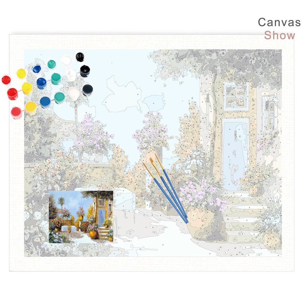 RUOPOTY Раскраска по номерам Городской пейзаж для гостиной на холсте Уникальный подарок Акриловая картина по номерам Дом