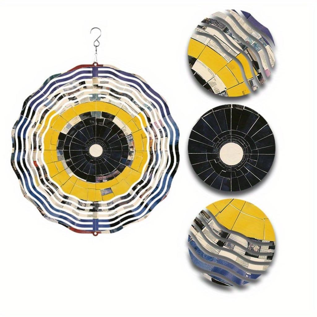 10 Inch Hanging Metal Wind Spinner Outdoor Wind Chime for Patio Garden Balcony Decor with 360 Rotating Hook Artistic Gift Idea