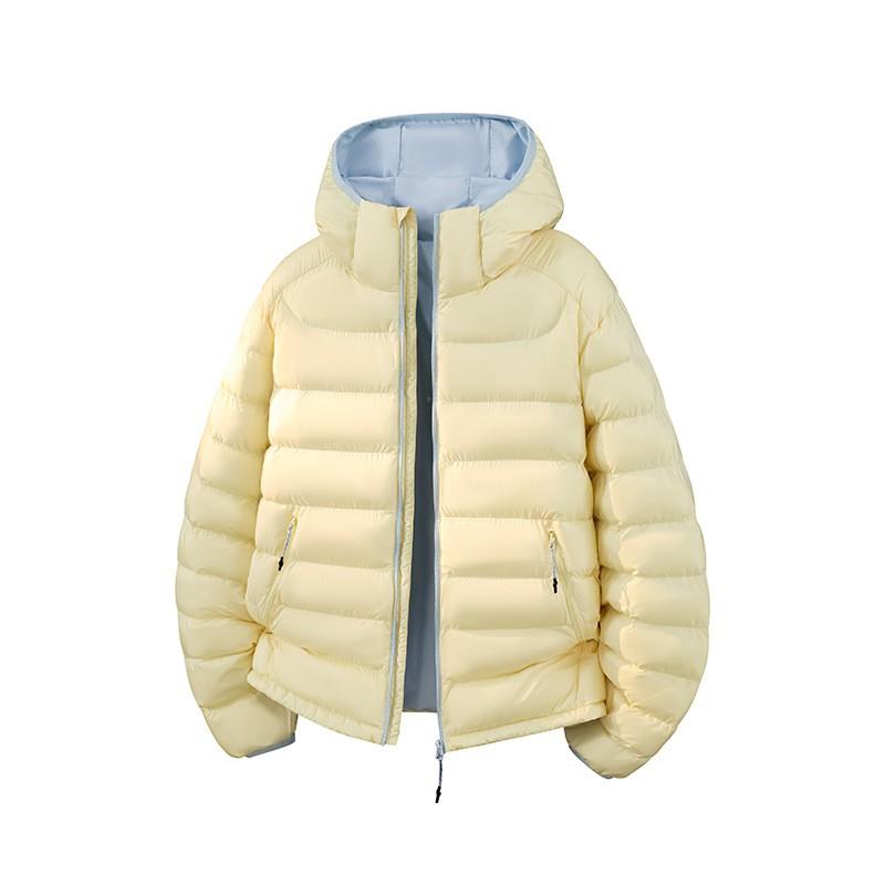 Winter Hooded Puffer Coat Unisex Color Block Casual Warm Jacket Teens