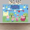 1Pc Happy Birthday Peppa Pig Photo Backgrounds, Perfect For Kids' Parties, Family Gatherings, And Birthday Celebration Banners.
