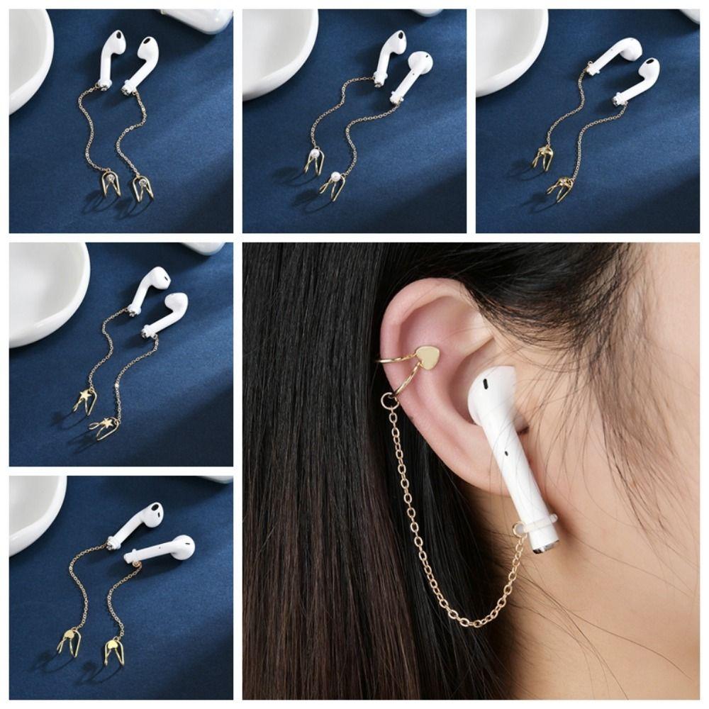 2 шт./пара, наушники для декора ушей, анти-потерянные цепочки, зажим для наушников, беспроводные аксессуары для наушников