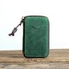 Кошелек для карт из натуральной кожи с кольцом для ключей, кожаный брелок ручной работы и кошелек на молнии, мужской органайзер для ключей