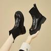 Elastic Women's Autumn/Winter Height-Increasing Sock Boots with Thick Sole & Round Toe - New 2025 Chelsea Ankle Boots, British Style.