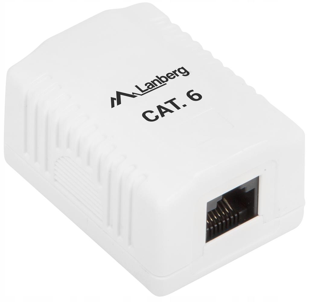 Gniazdo natynkowe Lanberg OU6-0001-W kat.6 1X RJ45