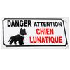 [A1420] - Metal Sign 'Danger Beware Whimsical Dog' - 25x12 Cm