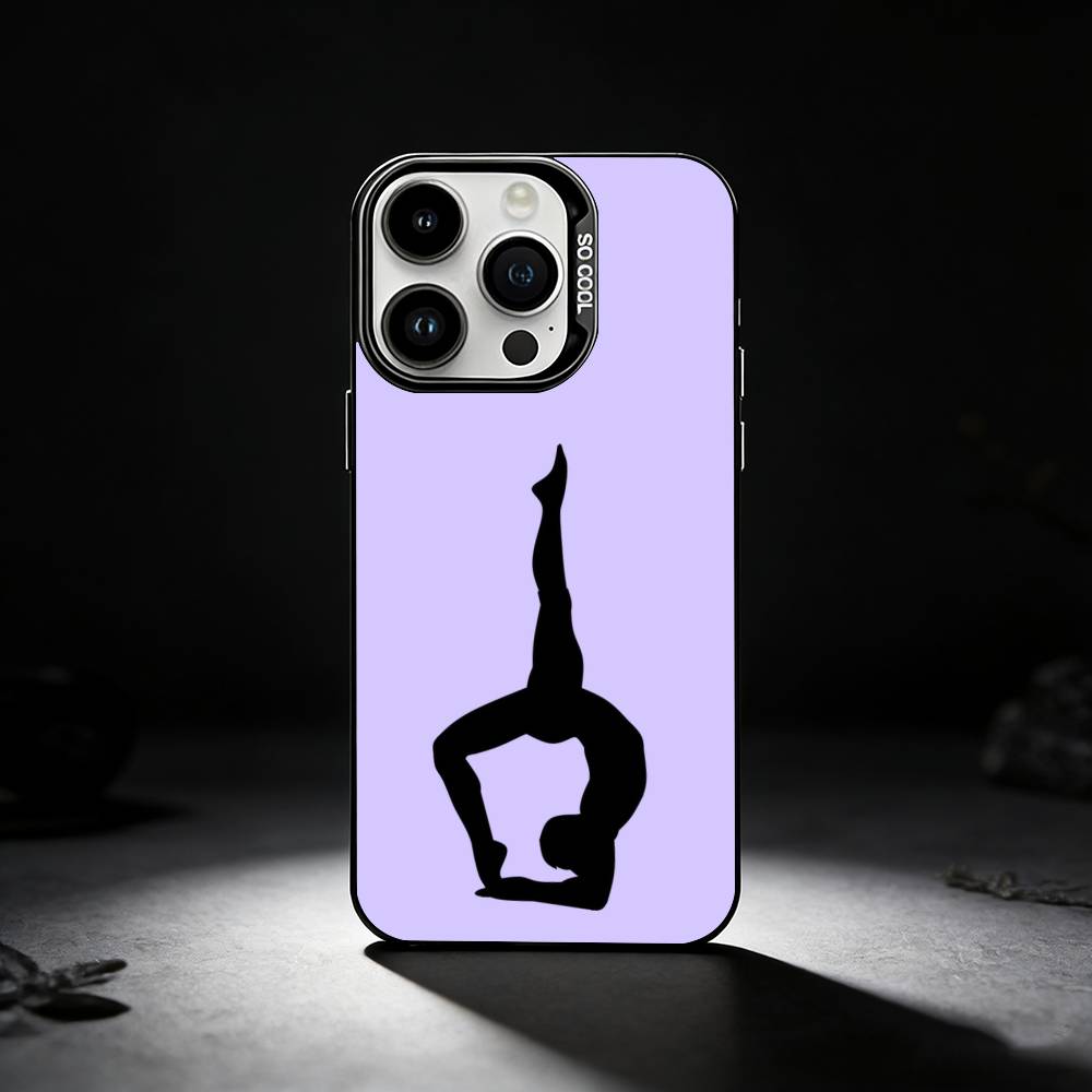 Чехол для телефона GYM Girl Gymnastic для iPhone 17,16,15,14,13,12,11 Plus,Pro Max,XS,Цветной серебристый чехол для телефона