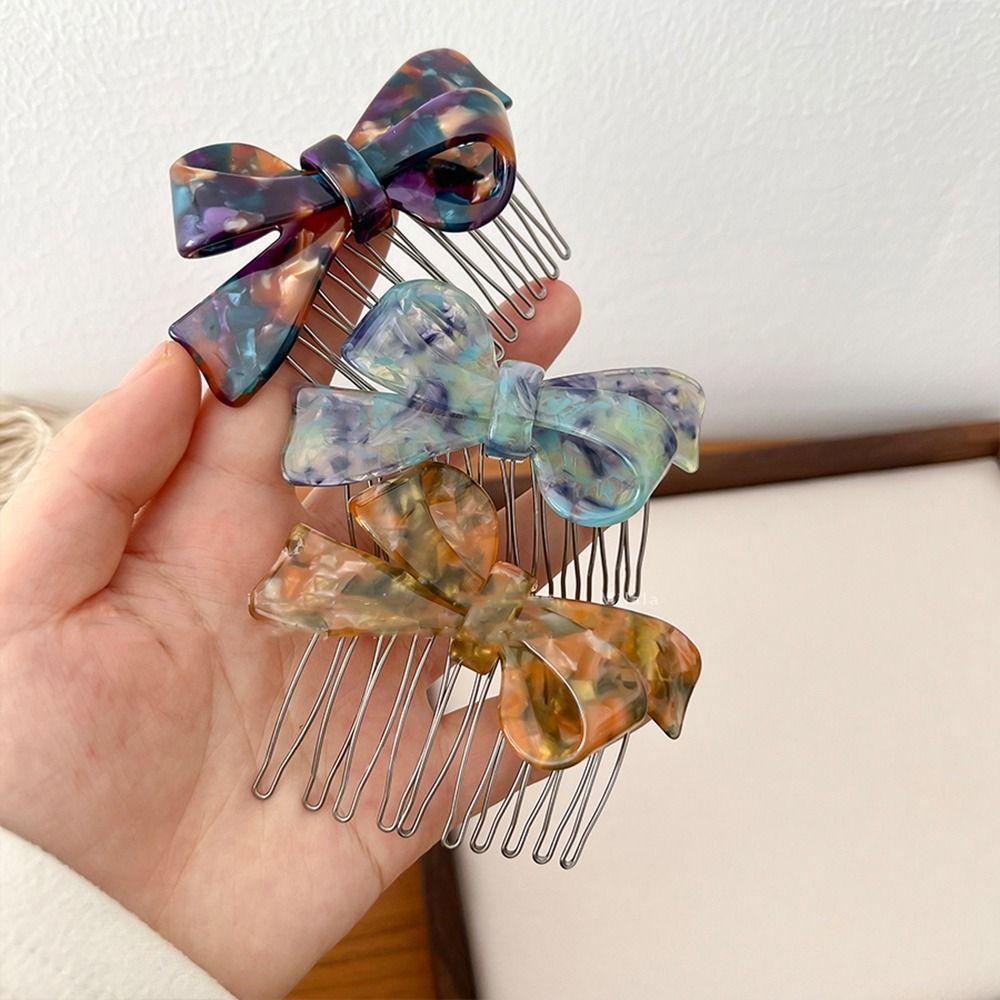 Barrettes Bowknot Hairpin Women Hair Comb Korean Barrettes Acetic Acid Hair Clips Girl Bangs Clip