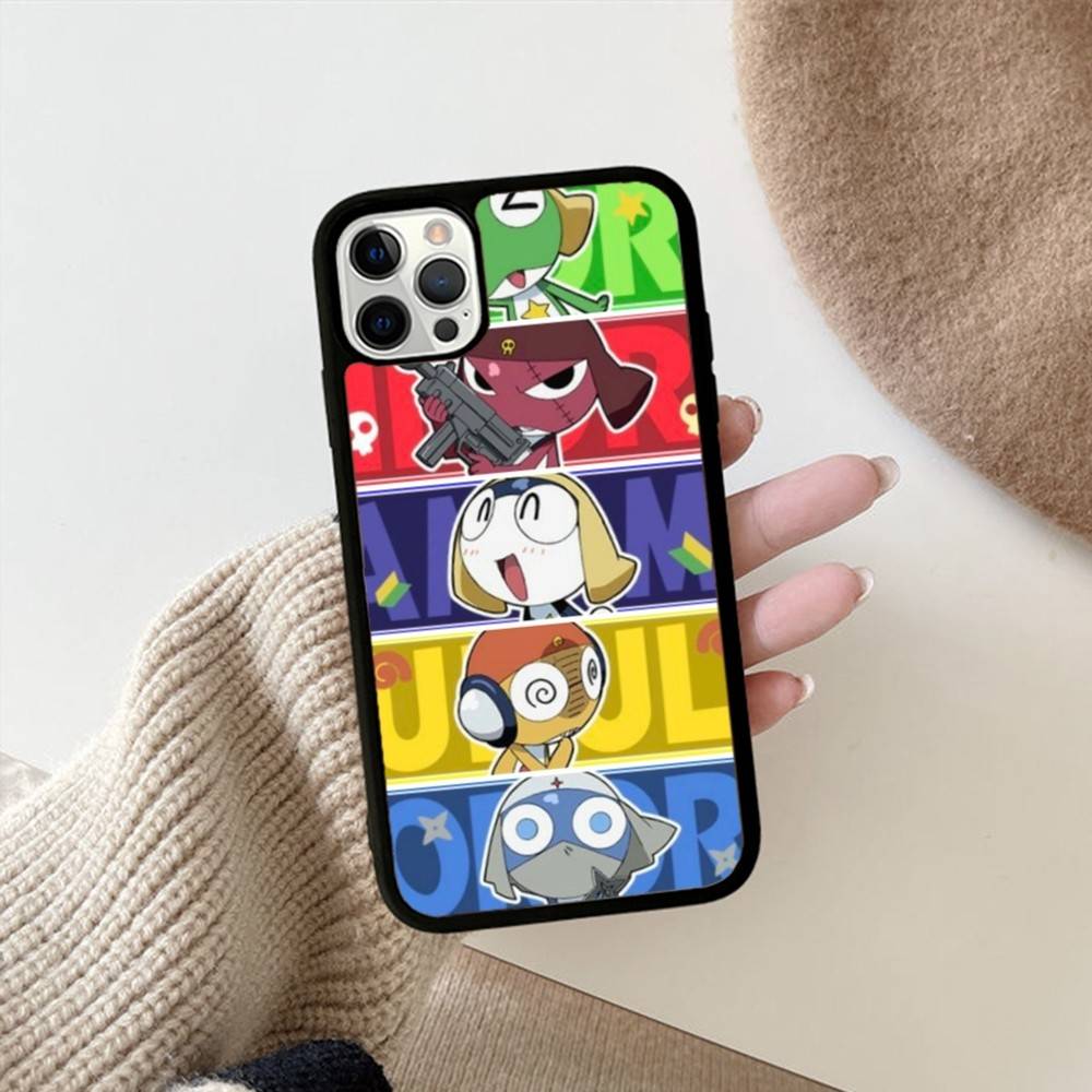 Кероро Лягушонок Крутой Гансо Сержант Чехол для Телефона из PC+TPU Для IPhone 17 16 15 14 PRO MAX 11 12 13 PLUS MINI