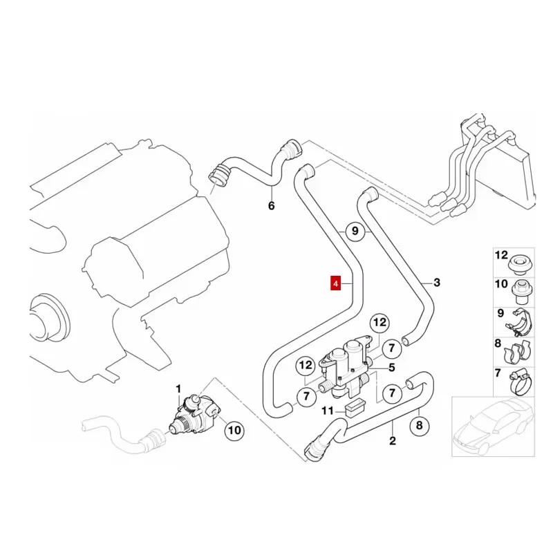 UL Auto Parts For 64218377700 7series E65 730i 740d 730Li  Flexible hose water valve - left side of heat exchanger