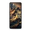 Черный чехол с изображением горной вершины для Oppo Reno 13 12 11 10 7 F Find X5 X6 A98 A80 A79 A78 A57 A54 A31 A17 Pro 5G Мягкий чехол из ТПУ