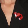 Vivid Fox Shape Brooch Shiny Rhinestones Pin Women Lovely Enamel Animal Party Casual Badge Clothes Accessories