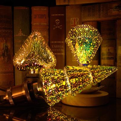 3D украшение светодиодная лампа E27 винтажная лампочка Эдисона звезда фейерверк лампа праздничный ночник новинка Рождественская елка