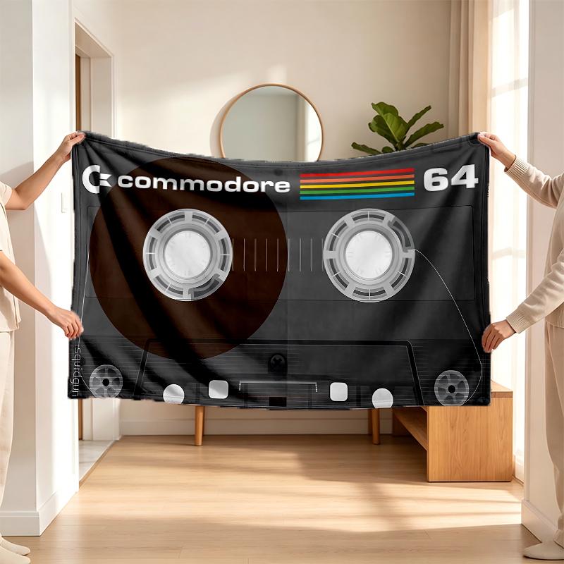 Retro Cassette Tapes (5) Flannel blanket a soft accent for the bedroom and living room and a cozy home gift