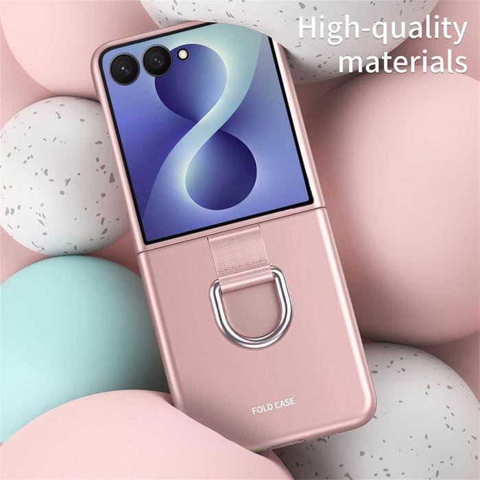Чехол для Samsung Galaxy Z Flip 8, Жесткая Защита от Царапин и Ударов с Петлей - Розовый