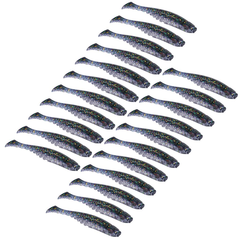 20Pcs Artificial Simulation Silicone Fishing Lure Soft Bait T Tail Soft Worm Accessory