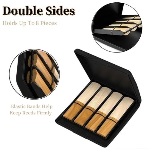 Clarinet Reed Case, Reed Storage Case for Clarinet Reeds, Alto, Tenor, Soprano, and Saxophone Reeds, with Reed Guard, Multi-Instrument, Holds 8 Reeds