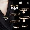 Women's Metal Leak Proof Brooch Korean Fashion 8-Piece Set Flip Clothing Corset Brooch DIY Accessories