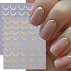 3D Metallic French Stripe Line Nail Sticker Gold Silver Lines Simple Slider DIY Manicure Art Accessories