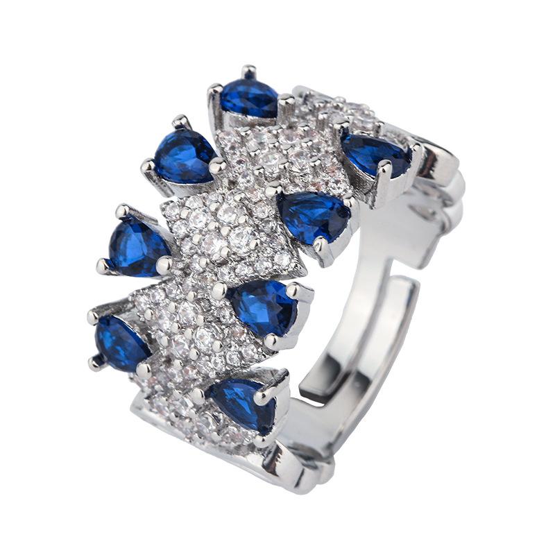 Ювелирное изделие Имитация натурального танзанита сапфира кольцо комплект с рубином драгоценный камень винтажное кольцо