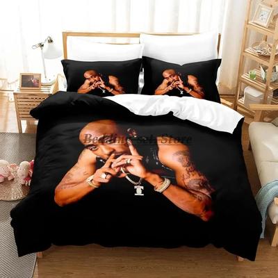 Комплект постельного белья Односпальный Twin Full Queen King Tupac Amaru Shakur Постельный комплект для взрослых и детей Спальня Пододеяльник Комплекты 3D Печать 046